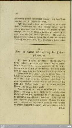 151. Noch ein Mittel zur Linderung der Zahnschmerzen
