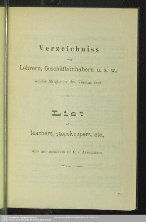 Verzeichniss – List