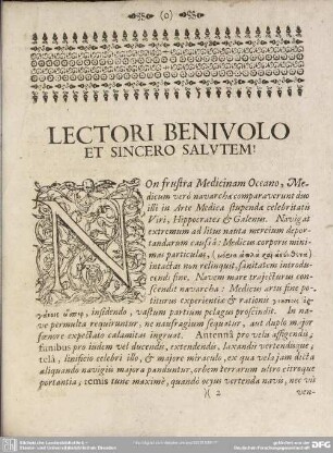 Lectori Benevolo Et Sincero Salutem
