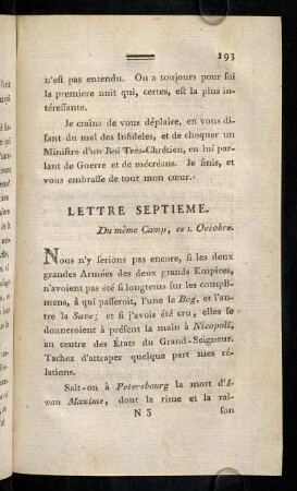 193-197, Lettre Septieme.