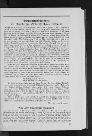 Schwesterneinsegnung im Brünberger Diakonissenhaus Bethesda