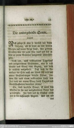 Die untergehende Sonne