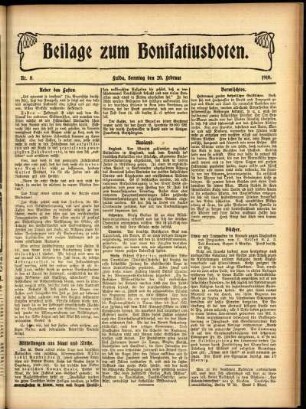 Zweite Ausgabe vom Sonntag, den 20. Februar 1910.