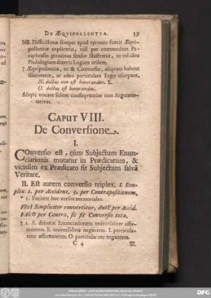 Caput VIII. De Conversione.