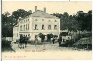 Kaschka. Gehöft - Bauer mit Drillmaschine