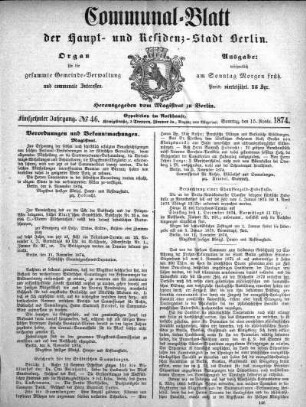 1874,46: No. 46, 15. November 1874