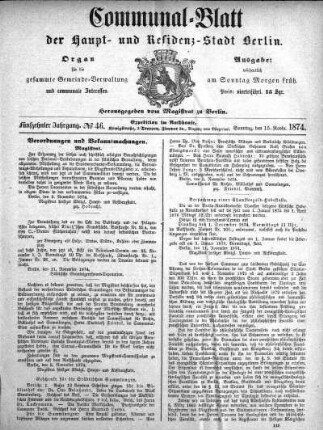 1874,46: No. 46, 15. November 1874