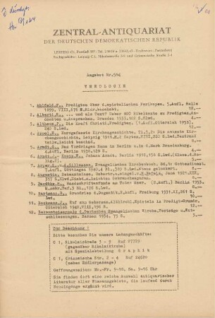 Nr. 584: Theologie