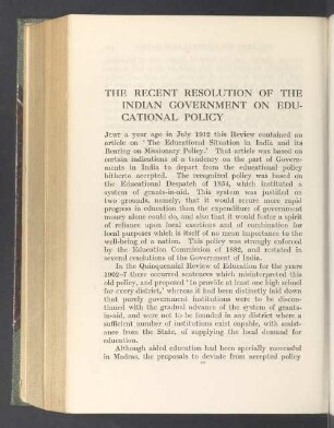 The recent resolution of the Indian government on educational policy