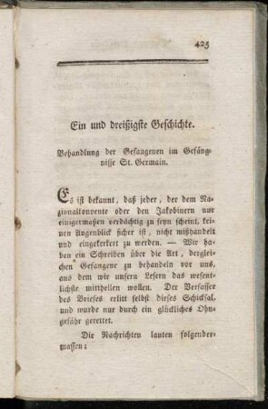 Ein und dreißigste Geschichte