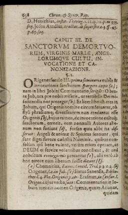 Caput III. De Sanctorum Demortuorum, Virginis Mariae, Angelorumque Cultu, Invocatione Et Canonizazione