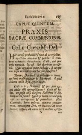 193-222, Caput Quintum. Praxis Sacrae Communionis.