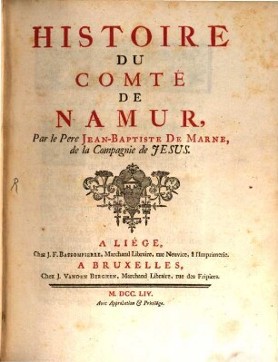 Histoire Du Comté De Namur