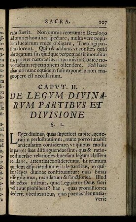 Caput II. De Legum Divinarum Partibus Et Divisione.