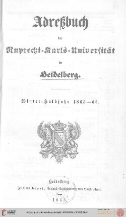 Wintersemester 1865/1866