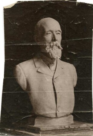 Porträtbüste eines Mannes mit Vollbart : Porträtbüste eines Mannes mit Vollbart. Gipsmodell (um 1910/1915; C. Brose)