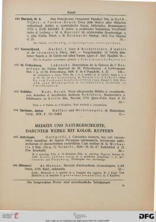 Medizin und Naturgeschichte, darunter Werke mit kolor. Kupfern (Nr. 695-721)