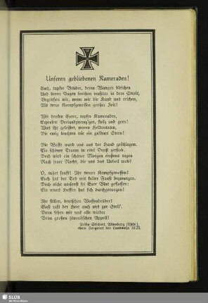 Unseren gebliebenen Kameraden!