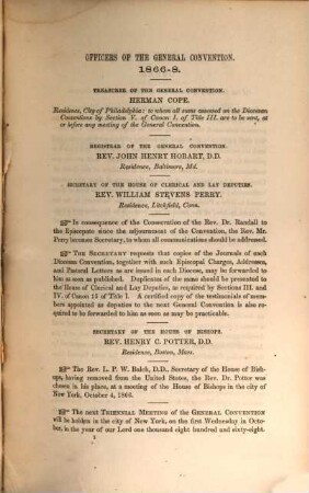 Journal of general conventions of the Protestant Episcopal Church in the United States. 7. 1865