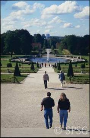 Potsdam, Park Sanssouci, Parterre Große Fontäne, Blick nach Süden auf die Große Fontäne.