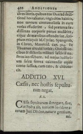 Additio XVI. - Additio XXII.
