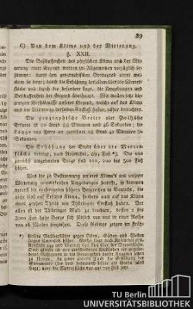C) Von dem Klima und der Witterung.