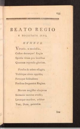 Hymni. Beato Regio