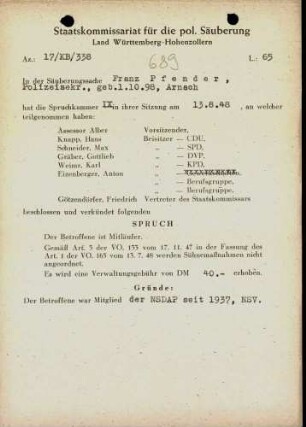 Pfender, Franz