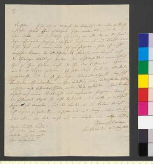 Brief von Brentano, Johanna Antonia Josepha an Goethe, Johann Wolfgang von