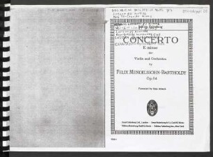 Concerto E minor : for Violin and Orchestra : Op. 64
