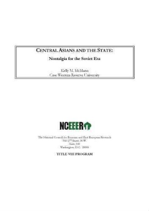 Central Asians and the state : nostalgia for the Soviet era