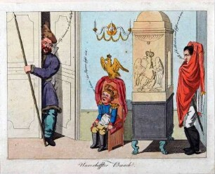 Napoleon-Karikatur: "Unverhoffter Besuch"