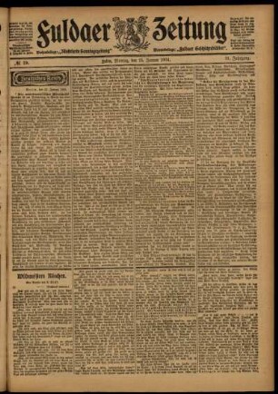 Ausgabe vom Montag, den 25. Januar 1904.
