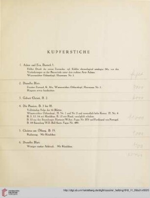 Kupferstiche (Nr. 1-89)