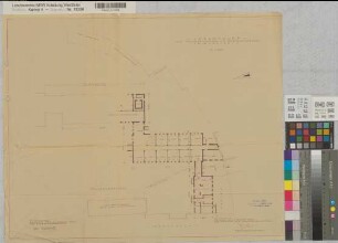 Münster (Münster) Erweiterungsbau der Regierung Vorentwurf Grundriß Kellergeschoß 1954 1 : 200 49 x 60 Pause Staatsneubauleitung Münster Regierung Münster Nr. 33980