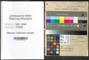 Entnazifizierung Heinrich Hubert Meurer , geb. 03.02.1900 (Gewerbelehrer)