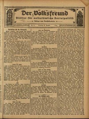 Ausgabe vom Sonntag, den 31. Januar 1915.