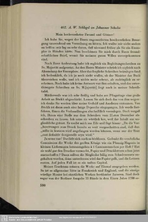 August Wilhelm von Schlegel an Johannes Schulze, Bonn, 19.05.1842