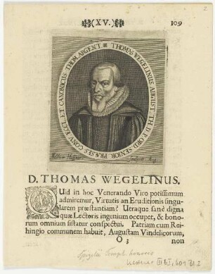 Bildnis des Thomas Wegelinus