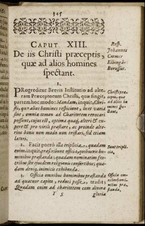 Caput XIII. De iis Christi præceptis, quæ ad alios homines spectant.