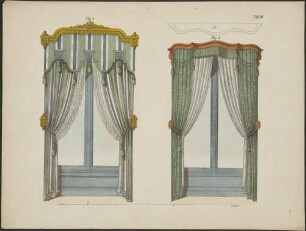 ["Taf. III." ; "Décors de croisée." ; "Bois doré." ; "Acajou."] [Kopie nach Le Garde-meuble]