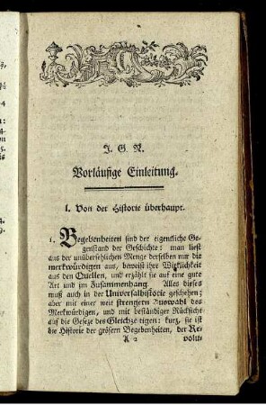 Vorläufige Einleitung.
