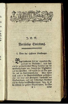 Vorläufige Einleitung.