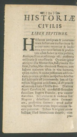 Historiae Civilis Liber Septimus.
