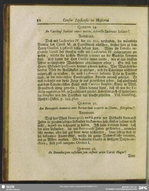 Quaestio 34. An Carolingi fuerunt omnes mortui, defuncto Ludowico Infante?
