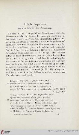8: Attische Psephismen aus den Jahren der Theuerung
