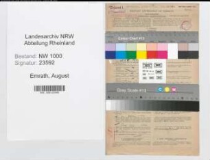 Entnazifizierung August Emrath, geb. 16.07.1888 (Postwart)