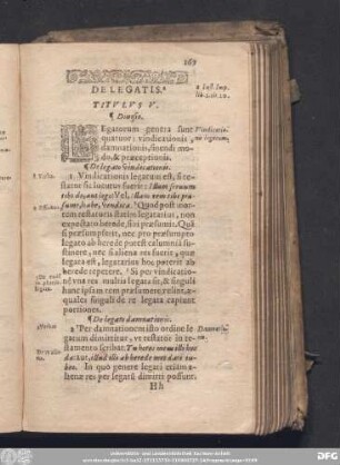 De Legatis. Titulus V.