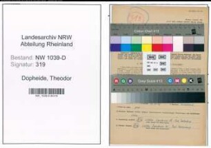 Entnazifizierung Theodor Dopheide , geb. 01.02.1898 (Schneidermeister)