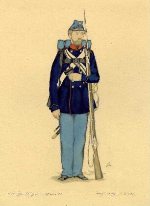 Uniformbild, Infanterist der dänischen Armee (1848-1851)